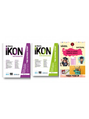 PRUVA AKADEMİ YAYINLARI 8.SINIF İKON ETKİNLİKLİ SORU BANKASI MATEMATİK + FEN BİLİMLERİ +HEDİYELİ