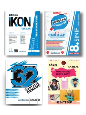 PRUVA AKADEMİ YAYINLARI 8.SINIF İNKİLAP TARİHİ İKON SORU BANKASI+32 HAFTA İNKİLAP TARİHİ DENEME+İNKİLAP TARİHİ SORULAR KONUŞUYOR+HEDİYE