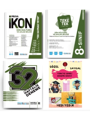 PRUVA AKADEMİ YAYINLARI 8.SINIF DİN KÜLTÜRÜ İKON SORU BANKASI+32 HAFTA DİN KÜLTÜRÜ DENEME+DİN KÜLTÜRÜ TEKE TEK+HEDİYE