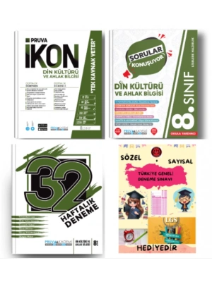 PRUVA AKADEMİ YAYINLARI 8.SINIF DİN KÜLTÜRÜ İKON SORU BANKASI+32 HAFTA DİN KÜLTÜRÜ DENEME+DİN KÜLTÜRÜ SORULAR KONUŞUYOR+HEDİYE