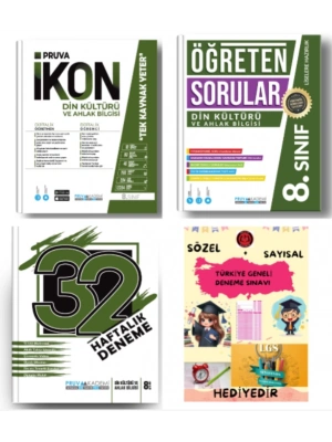 PRUVA AKADEMİ YAYINLARI 8.SINIF DİN KÜLTÜRÜ İKON SORU BANKASI+32 HAFTA DİN KÜLTÜRÜ DENEME+DİN KÜLTÜRÜ ÖĞRETEN SORULAR+HEDİYE