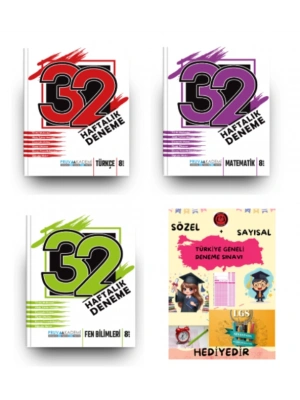 PRUVA AKADEMİ YAYINLARI 8.SINIF 32 HAFTA TÜRKÇE+MATEMATİK+FEN BİLİMLERİ DENEME + HEDİYE