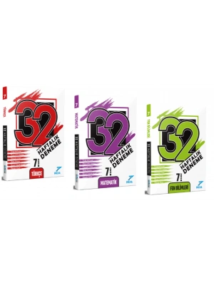 PRUVA AKADEMİ YAYINLARI 7.SINIF 32 HAFTA TÜRKÇE+MATEMATİK+FEN BİLİMLERİ DENEME