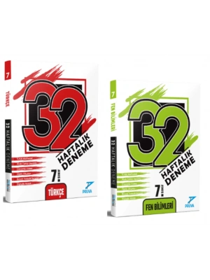 PRUVA AKADEMİ YAYINLARI 7.SINIF 32 HAFTA TÜRKÇE+FEN BİLİMLERİ DENEME