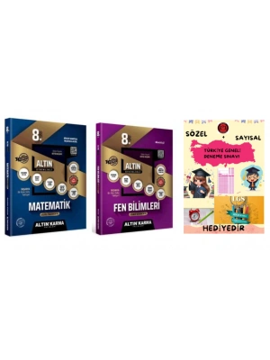ALTIN KARMA YAYINLARI 8.SINIF MATEMATİK + FEN BİLİMLERİ ETKİNLİKLİ SORU BANKASI + HEDİYE