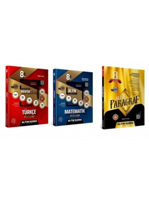 ALTIN KARMA YAYINLARI 8.SINIF TÜRKÇE + MATEMATİK ETKİNLİKLİ SORU BANKASI + PARAGRAF SORU BANKASI