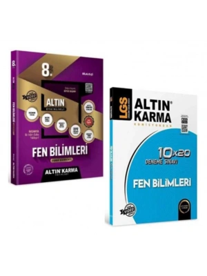 ALTIN KARMA YAYINLARI 8.SINIF FEN BİLİMLERİ ETKİNLİKLİ SORU BANKASI+FEN BİLİMLERİ 10X20 DENEME SINAVI