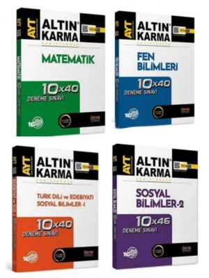 ALTIN KARMA YAYINLARI AYT MATEMATİK+FEN BİLİMLEİ + TÜRKDİLİ EDEBİYATI VE SOSYAL BİLİMLER +SOSYAL BİLİMLER 2 DENEME
