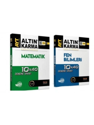 ALTIN KARMA YAYINLARI AYT MATEMATİK+AYT FEN BİLİMLERİ 40LI DENEME