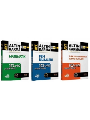 ALTIN KARMA YAYINLARI AYT MATEMATİK+FEN BİLİMLEİ + TÜRKDİLİ EDEBİYATI VE SOSYAL BİLİMLER 40LI DENEME
