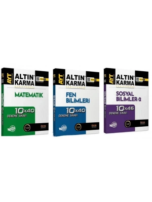 ALTIN KARMA YAYINLARI AYT MATEMATİK+FEN BİLİMLEİ + SOSYAL BİLİMLER 2 40LI DENEME
