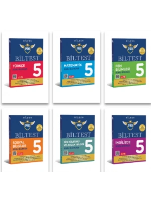 BİLFEN YAYINCILIK 5.SINIF BİLTEST PRO TÜRKÇE+MATEMATİK+FEN BİLİMLERİ+SOSYAL BİLGİLER+DİN KÜLTÜRÜ+İNGİLİZCE SORU BANKASI SETİ