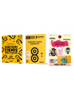 HIZ YAYINLARI 8.SINIF 2018-2024 LGSDE ÇIKMIŞ ÇÖZÜMLÜ SORULAR +HIZ YAYINLARI PERİYOTİK GENEL 8Lİ DENEME