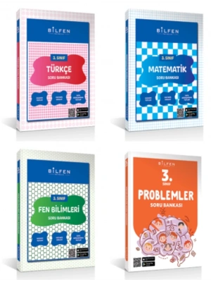 BİLFEN YAYINCILIK 3.SINIF TÜRKÇE-MATEMATİK-FEN BİLİMLERİ-PROBLEMLER SORU BANKASI