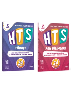 ARTIBİR YAYINLARI 7.SINIF HTS TÜRKÇE - FEN BİLİMLERİ HAFTALIK TAKİP SİSTEMİ 24 DENEME