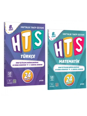 ARTIBİR YAYINLARI LGS 8.SINIF HTS TÜRKÇE - MATEMATİK HAFTALIK TAKİP SİSTEMİ 24 DENEME