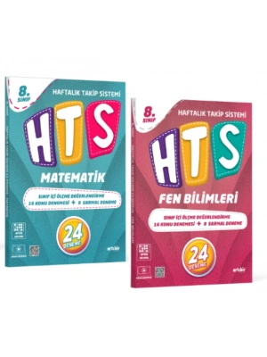 ARTIBİR YAYINLARI LGS 8.SINIF HTS MATEMATİK - FEN BİLİMLERİ HAFTALIK TAKİP SİSTEMİ 24 DENEME