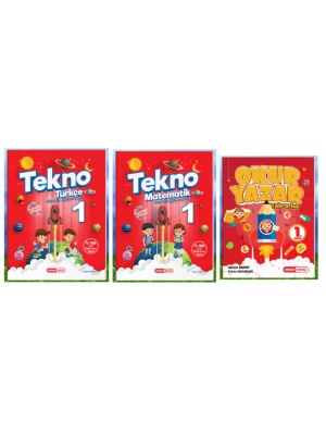 KIRMIZI BEYAZ YAYINLARI 1.SINIF 2.DÖNEM TEKNO TÜRKÇE - MATEMATİK - OKUR YAZAR TEKRAR 3LÜ SET
