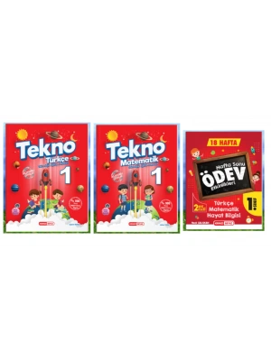 KIRMIZI BEYAZ YAYINLARI 1.SINIF 2.DÖNEM TEKNO TÜRKÇE - MATEMATİK - HAFTA SONU ETKİNLİKLERİ 3LÜ SET