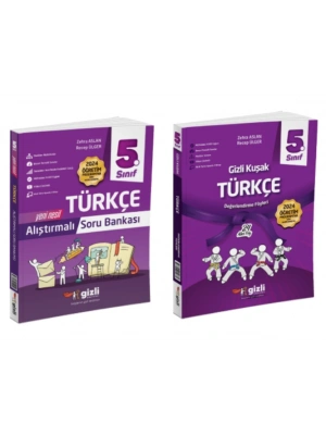 GİZLİ YAYINLARI 5.SINIF TÜRKÇE ALIŞTIRMALI SORU BANKASI - TÜRKÇE GİZLİ KUŞAK DEĞERLENDİRME FÖYLERİ