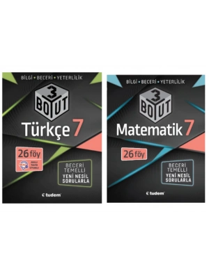 TUDEM YAYINLARI 7.SINIF 3 BOYUT TÜRKÇE - MATEMATİK  BECERİ TEMELLİ SORU BANKASI