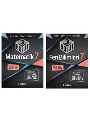 TUDEM YAYINLARI 7.SINIF 3 BOYUT MATEMATİK - FEN BİLİMLERİ BECERİ TEMELLİ SORU BANKASI