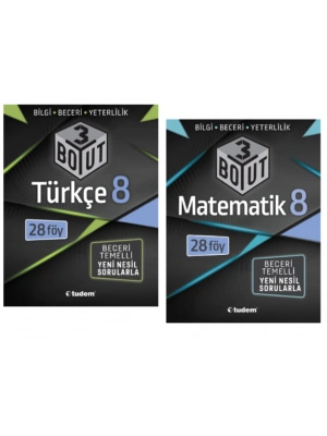 TUDEM YAYINLARI 8.SINIF LGS 3 BOYUT TÜRKÇE - MATEMATİK  BECERİ TEMELLİ SORU BANKASI