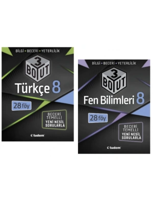 TUDEM YAYINLARI 8.SINIF LGS 3 BOYUT TÜRKÇE -  FEN BİLİMLERİ BECERİ TEMELLİ SORU BANKASI