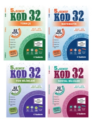 TUDEM YAYINLARI 5.SINIF KOD 32 TÜRKÇE - MATEMATİK - FEN BİLİMLERİ - SOSYAL BİLGİLER