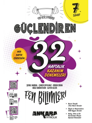 ANKARA YAYINCILIK 7. Sınıf Güçlendiren 32 Haftalık Fen Bilimleri Kazanım Denemeleri