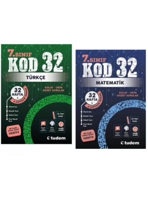TUDEM YAYINLARI 7.SINIF KOD 32 TÜRKÇE - MATEMATİK