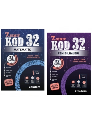 TUDEM YAYINLARI 7.SINIF KOD 32 MATEMATİK - FEN BİLİMLERİ