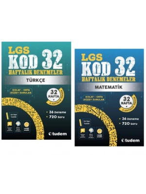 TUDEM YAYINLARI 8.SINIF LGS KOD 32 TÜRKÇE - MATEMATİK HAFTALIK DENEME