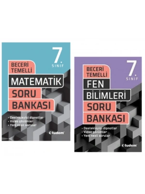 TUDEM YAYINLARI 7.SINIF BECERİ TEMELLİ MATEMATİK - FEN BİLİMLERİ SORU BANKASI