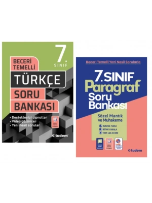 TUDEM YAYINLARI 7.SINIF BECERİ TEMELLİ TÜRKÇE - PARAGRAF SORU BANKASI