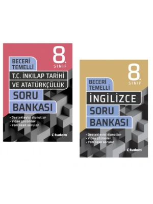 TUDEM YAYINLARI 8.SINIF LGS BECERİ TEMELLİ T.C İNKİLAP TARİHİ - İNGİLİZCE SORU BANKASI