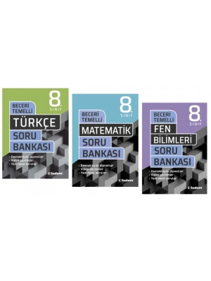 TUDEM YAYINLARI 8.SINIF LGS BECERİ TEMELLİ TÜRKÇE - MATEMATİK - FEN BİLİMLERİ - SORU BANKASI