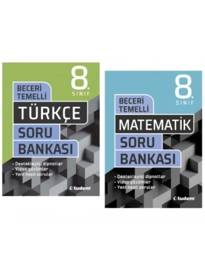 TUDEM YAYINLARI 8.SINIF LGS BECERİ TEMELLİ TÜRKÇE - MATEMATİK - SORU BANKASI