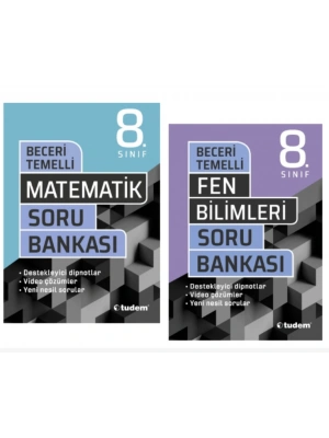 TUDEM YAYINLARI 8.SINIF LGS BECERİ TEMELLİ MATEMATİK - FEN BİLİMLERİ - SORU BANKASI