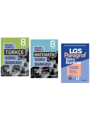 TUDEM YAYINLARI 8.SINIF LGS BECERİ TEMELLİ TÜRKÇE - MATEMATİK - PARAGRAF SORU BANKASI