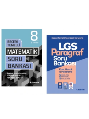 TUDEM YAYINLARI 8.SINIF LGS BECERİ TEMELLİ  MATEMATİK - PARAGRAF SORU BANKASI