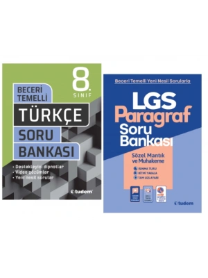 TUDEM YAYINLARI 8.SINIF LGS BECERİ TEMELLİ TÜRKÇE - PARAGRAF SORU BANKASI