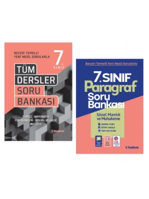 TUDEM YAYINLARI 7.SINIF BECERİ TEMELLİ TÜM DERSLER - PARAGRAF SORU BANKASI