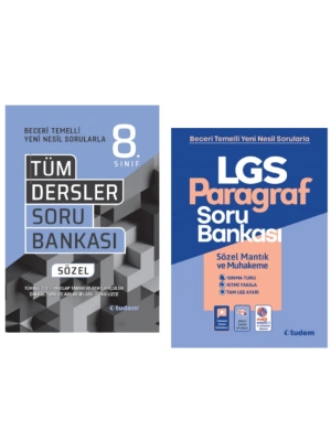 TUDEM YAYINLARI 8.SINIF LGS BECERİ TÜM DERSLER SÖZEL SORU BANKASI - PARAGRAF SORU BANKASI