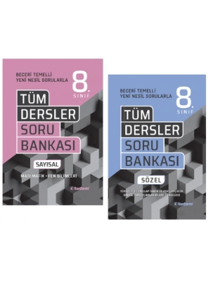 TUDEM YAYINLARI 8.SINIF LGS BECERİ TÜM DERSLER SÖZEL SORU BANKASI - TÜM DERSLER SAYISAL SORU BANKASI