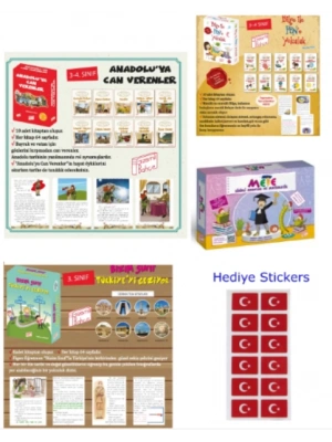 GİZEMLİ BAHÇE 4.SINIF ANADOLUYA CAN VERENLER - BİZİM SINIF TÜRKİYEYİ GEZİYOR - BİLGE İLE FENE YOLCULUK - SİHİRLİ ANAHTAR VE METE MATİK 4LÜ SET