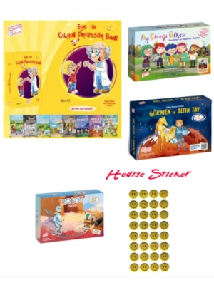 GİZEMLİ BAHÇE 2.SINIF EGE İLE ÇILGIN PROFESÖR BANİ - UZAY MACERALARI GÖKMEN İLE ALTIN TAY - AY ÇÖREĞİ ÜLKESİ - ROBOT ARKADAŞIM 4LÜ SET