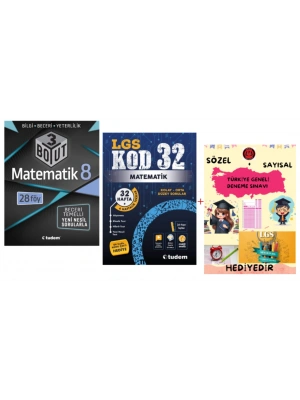 TUDEM YAYINLARI LGS MATEMATİK 3 BOYUT BECERİ TEMELLİ SORU BANKASI - MATEMATİK KOD 32 DENEME - HEDİYE