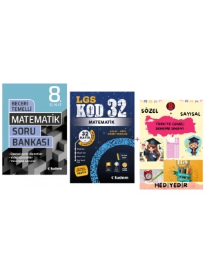 TUDEM YAYINLARI LGS MATEMATİK BECERİ TEMELLİ SORU BANKASI - MATEMATİK KOD 32 DENEME - HEDİYE
