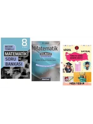 TUDEM YAYINLARI LGS MATEMATİK BECERİ TEMELLİ SORU BANKASI - MATEMATİK KLAVUZ DENEME - HEDİYE